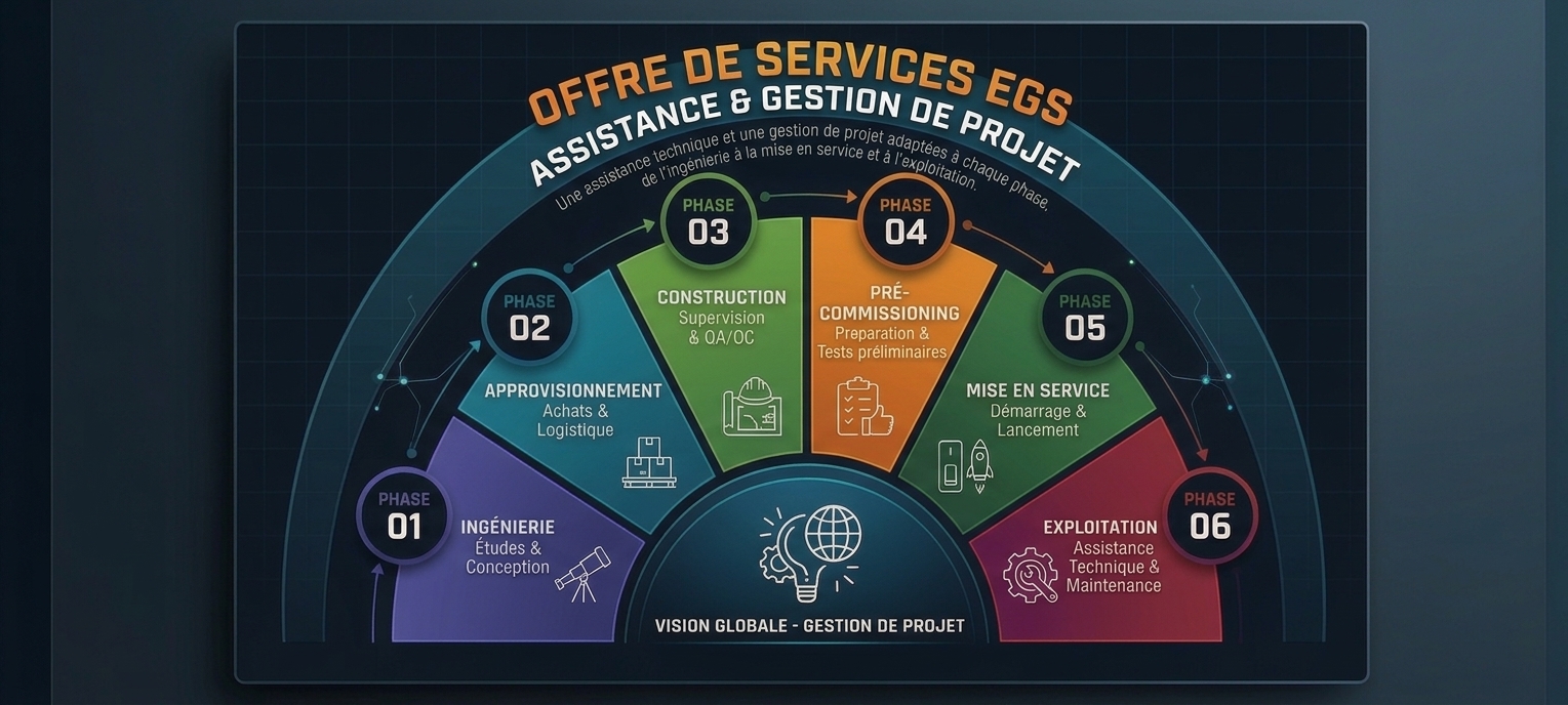 Offre de services EGS - Assistance et gestion de projet adaptées à chaque phase, de l'ingénierie à la mise en service et à l'exploitation